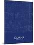 Omaha, United States of America Blue Map-null-Mounted Poster