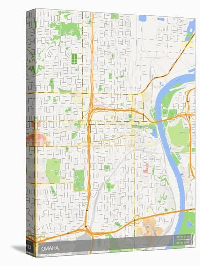 Omaha, United States of America Map-null-Stretched Canvas