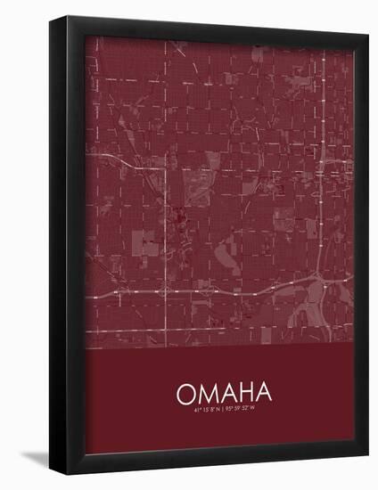 Omaha, United States of America Red Map-null-Framed Poster