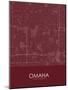 Omaha, United States of America Red Map-null-Mounted Poster