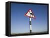 Oman, Dhofar Region, Salalah, Camel Crossing Sign in the Dhofar Mountains-Walter Bibikow-Framed Stretched Canvas