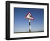 Oman, Dhofar Region, Salalah, Camel Crossing Sign in the Dhofar Mountains-Walter Bibikow-Framed Photographic Print