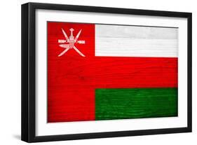 Oman Flag Design with Wood Patterning - Flags of the World Series-Philippe Hugonnard-Framed Art Print