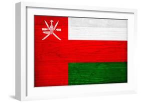 Oman Flag Design with Wood Patterning - Flags of the World Series-Philippe Hugonnard-Framed Art Print