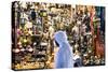 Oman, Muscat. Local Man Walking in Front of Shop Window in the Old Souk-Matteo Colombo-Stretched Canvas