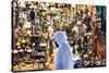 Oman, Muscat. Local Man Walking in Front of Shop Window in the Old Souk-Matteo Colombo-Stretched Canvas