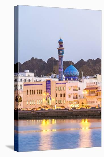 Oman, Muscat. Mutrah Harbour and Old Town at Dusk-Matteo Colombo-Stretched Canvas