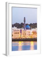 Oman, Muscat. Mutrah Harbour and Old Town at Dusk-Matteo Colombo-Framed Photographic Print