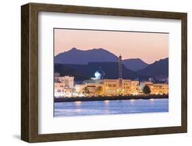 Oman, Muscat. Mutrah Harbour and Old Town at Dusk-Matteo Colombo-Framed Photographic Print