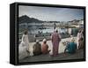 Oman, Muscat, Mutrah, Morning at the Mutrah Fish Market-Walter Bibikow-Framed Stretched Canvas