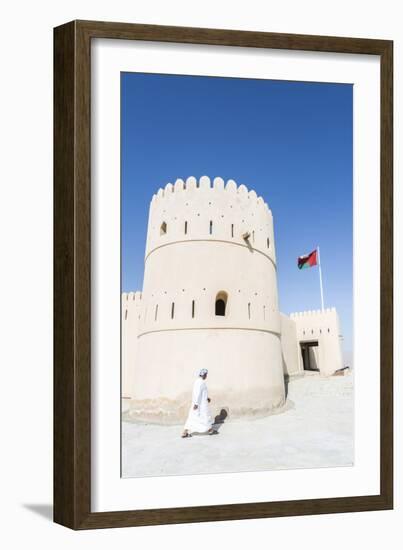 Oman, Sur. Omani Man Walking to the Entrance of Sunaysilah Old Fortress-Matteo Colombo-Framed Photographic Print