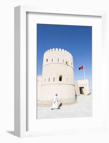 Oman, Sur. Omani Man Walking to the Entrance of Sunaysilah Old Fortress-Matteo Colombo-Framed Photographic Print