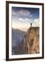 Oman, Wadi Ghul, Jebel Shams. the Grand Canyon of Oman, Tourist on the Edge-Matteo Colombo-Framed Photographic Print