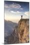 Oman, Wadi Ghul, Jebel Shams. the Grand Canyon of Oman, Tourist on the Edge-Matteo Colombo-Mounted Photographic Print