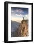 Oman, Wadi Ghul, Jebel Shams. the Grand Canyon of Oman, Tourist on the Edge-Matteo Colombo-Framed Photographic Print