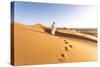 Oman, Wahiba Sands. Bedouin on the Sand Dunes at Sunset (Mr)-Matteo Colombo-Stretched Canvas