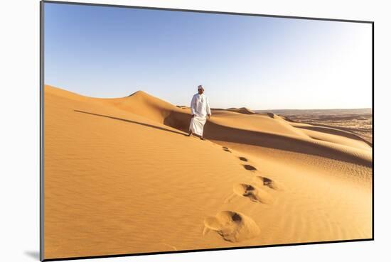 Oman, Wahiba Sands. Bedouin on the Sand Dunes at Sunset (Mr)-Matteo Colombo-Mounted Photographic Print