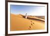 Oman, Wahiba Sands. Bedouin on the Sand Dunes at Sunset (Mr)-Matteo Colombo-Framed Photographic Print