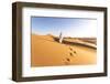 Oman, Wahiba Sands. Bedouin on the Sand Dunes at Sunset (Mr)-Matteo Colombo-Framed Premium Photographic Print