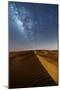 Oman, Wahiba Sands. the Sand Dunes at Night Lit by the Moon with the Milky Way-Matteo Colombo-Mounted Photographic Print