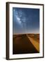 Oman, Wahiba Sands. the Sand Dunes at Night Lit by the Moon with the Milky Way-Matteo Colombo-Framed Photographic Print