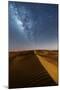 Oman, Wahiba Sands. the Sand Dunes at Night Lit by the Moon with the Milky Way-Matteo Colombo-Mounted Photographic Print