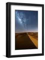 Oman, Wahiba Sands. the Sand Dunes at Night Lit by the Moon with the Milky Way-Matteo Colombo-Framed Photographic Print