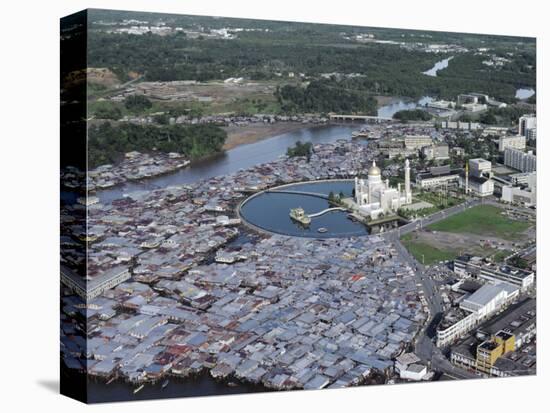 Omar Ali Saifuddin Mosque and City, Bandar Seri Begawan, Brunei (Island of Borneo)-Paolo Koch-Stretched Canvas