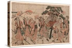 Omatsuri Shozoku No Shichifukujin-Katsukawa Shunsen-Stretched Canvas