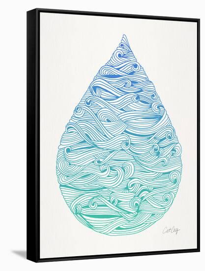 Ombre Water Drop-Cat Coquillette-Framed Stretched Canvas