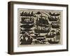 Ombres chinoises : vaisseaux, gondoles, bateaux, poissons-null-Framed Giclee Print