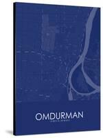 Omdurman, Sudan Blue Map-null-Stretched Canvas