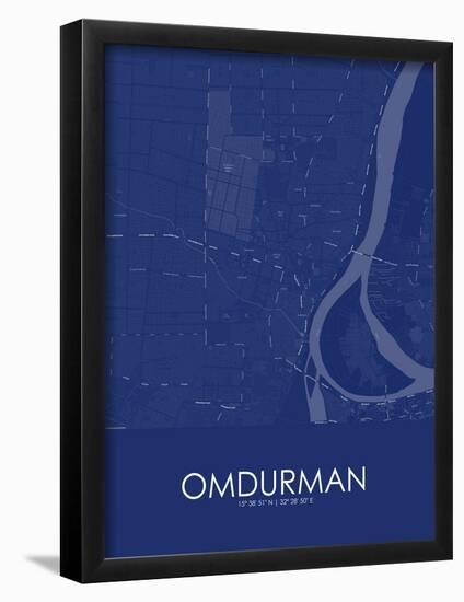Omdurman, Sudan Blue Map-null-Framed Poster
