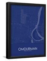 Omdurman, Sudan Blue Map-null-Framed Poster