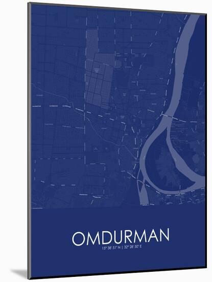 Omdurman, Sudan Blue Map-null-Mounted Poster