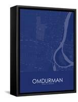 Omdurman, Sudan Blue Map-null-Framed Stretched Canvas