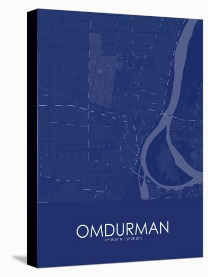 Omdurman, Sudan Blue Map-null-Stretched Canvas