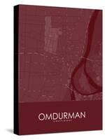 Omdurman, Sudan Red Map-null-Stretched Canvas