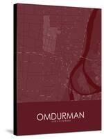 Omdurman, Sudan Red Map-null-Stretched Canvas