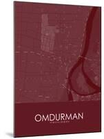 Omdurman, Sudan Red Map-null-Mounted Poster