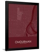 Omdurman, Sudan Red Map-null-Framed Poster