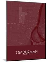 Omdurman, Sudan Red Map-null-Mounted Poster