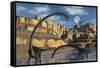 Omeisaurus Dinosaurs Being Stalked by a Carnivorous Predator-null-Framed Stretched Canvas