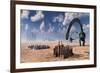 Omeisaurus Dinosaurs Come into Contact with an Advanced Prehistoric Civilization-null-Framed Art Print