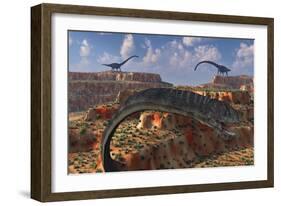 Omeisaurus Sauropod Dinosaurs from the Jurassic Era-null-Framed Art Print