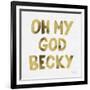 OMG gold-Cat Coquillette-Framed Giclee Print