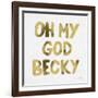 OMG gold-Cat Coquillette-Framed Giclee Print