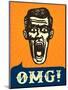 Omg! Jaw Dropping, Retro Vintage Man Shocked or Frightened, Wow!-durantelallera-Mounted Art Print