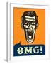 Omg! Jaw Dropping, Retro Vintage Man Shocked or Frightened, Wow!-durantelallera-Framed Art Print