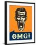 Omg! Jaw Dropping, Retro Vintage Man Shocked or Frightened, Wow!-durantelallera-Framed Art Print